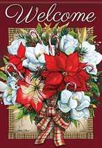 Flowers of Christmas Garden Flag - 2 Sided Message,12.5&quot; X 18&quot; - £17.50 GBP