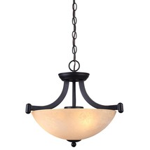 Canarm ICH375A03RA14 3 Light Warren Dual Large Pendant Light Fixture, Bronze - £134.72 GBP