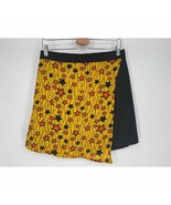 Mayamiko Faux Wrap A-Line Skirt Sz UK 14/US 10 Black Yellow Stars Print - £19.26 GBP