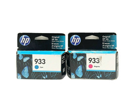 Lot of 2 Genuine HP 933 CYAN/MAGENTA Ink Cartridge OfficeJet 6600 6700 Exp 2021 - $17.99