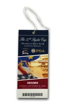 2008 Ryder Cup PGA Authentic Ticket Valhalla Club Ground 9/16 Furyk Spieth Cink - $67.96