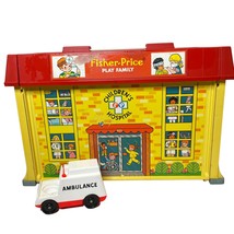Vintage Fisher Price Play Family Little People Children&#39;s Hospital w/ Ambulance - £39.51 GBP