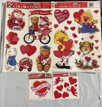 Vtg Lot Of Valentines Window Clings. Suzys Zoo. Bears Hearts. Static Cling. USA. - £22.63 GBP