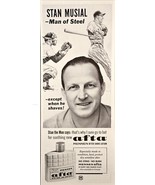 1964 BASEBALL STAN MUSIAL-MAN OF STEEL-Mennen Afta Shave Lotion-64 Print Ad - $182.96 MXN