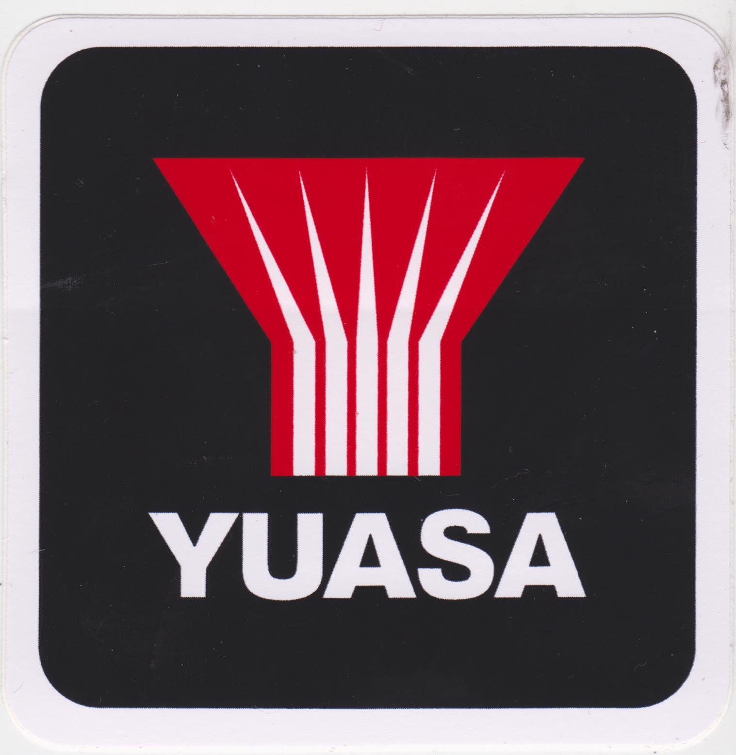 2 YUASA MOTORCYCLE BATTERY RACING STICKER BIKE CYCLE DECAL NHRA IHRA NASCAR - $5.99