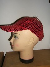 D&amp;F Designs Vibrant Red Sparkle Baseball Cap w/ Adjustable Back (NWT) - $9.85