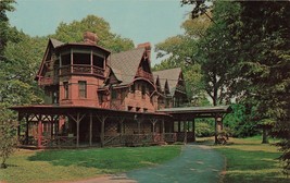 1974 Mark Twain House Postcard Hartford, Connecticut Frohman Samuel Clemens - $12.37