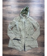 Members Only Jacket Womens XS Green Utility Parka Pockets Full Zip Hood - £14.78 GBP