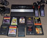 Atari 2600 Jr   Rainbow w/  joysticks adapters, 10 GAMES ALL TESTED  - £118.26 GBP