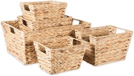 Storage Baskets, Assorted Sizes, Natural, 5 Pcs., Dii Hyacinth, Large Set. - £48.56 GBP