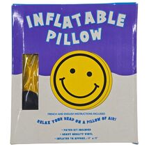 Vintage 1998 Smiley Smile Face Inflatable Pillow Yellow Retro 90s Y2K Ro... - $29.70