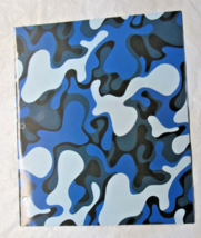 Single Blue Camouflage Camo 2-Pocket Paper Folder for 8.5″ by 11″ by Top... - $3.99