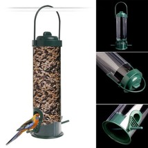 Garden Hanging Bird Feeder Bird Seed Feeder Container with Hanging Handle - £6.86 GBP