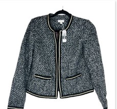Charming Charlie Womens Medium Black Gold Blazer Suit Jacket Dressy Casual NWT - £23.72 GBP