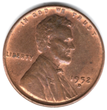 1952-D Lincoln Wheat Cent - Great wheat stalks - Actual Coin Shown - $0.94