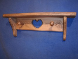 wooden shelves, 16&quot; stained wooden heart shelves, wood shelves, wooden wall shel - £11.16 GBP