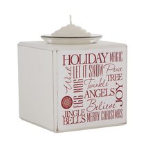 Merry &amp; Bright Christmas Collection Wooden tealight holder xmas decorations - £7.65 GBP