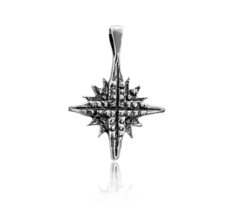 Sterling Silver Star of Bethlehem Pendant 925 Necklace Men &amp; Women 2cm/ ... - $26.19