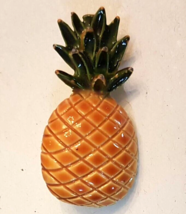 Orange Enamel Pineapple Pin VTG 2&quot; long Tropical Fruit Brooch - £11.61 GBP