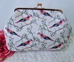 Primrose Hill London Pink Birds Branches Travel Makeup Cosmetic Bag Kiss... - $12.99