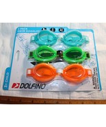 Kids Swimming Goggles 3 Pack Blue Green Orange Child Size Ages 3 and Up - $10.00