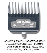 Andis #1–1/8&quot; 3mm PREMIUM METAL CLIP GUIDE COMB*Fit ML MASTER,Fade,USPro... - £9.57 GBP