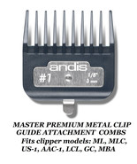 Andis #1–1/8&quot; 3mm PREMIUM METAL CLIP GUIDE COMB*Fit ML MASTER,Fade,USPro... - €9,49 EUR