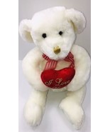 Dan Dee Collectors Choice White Bear Plush Red I Love You Heart With Bow... - £10.86 GBP