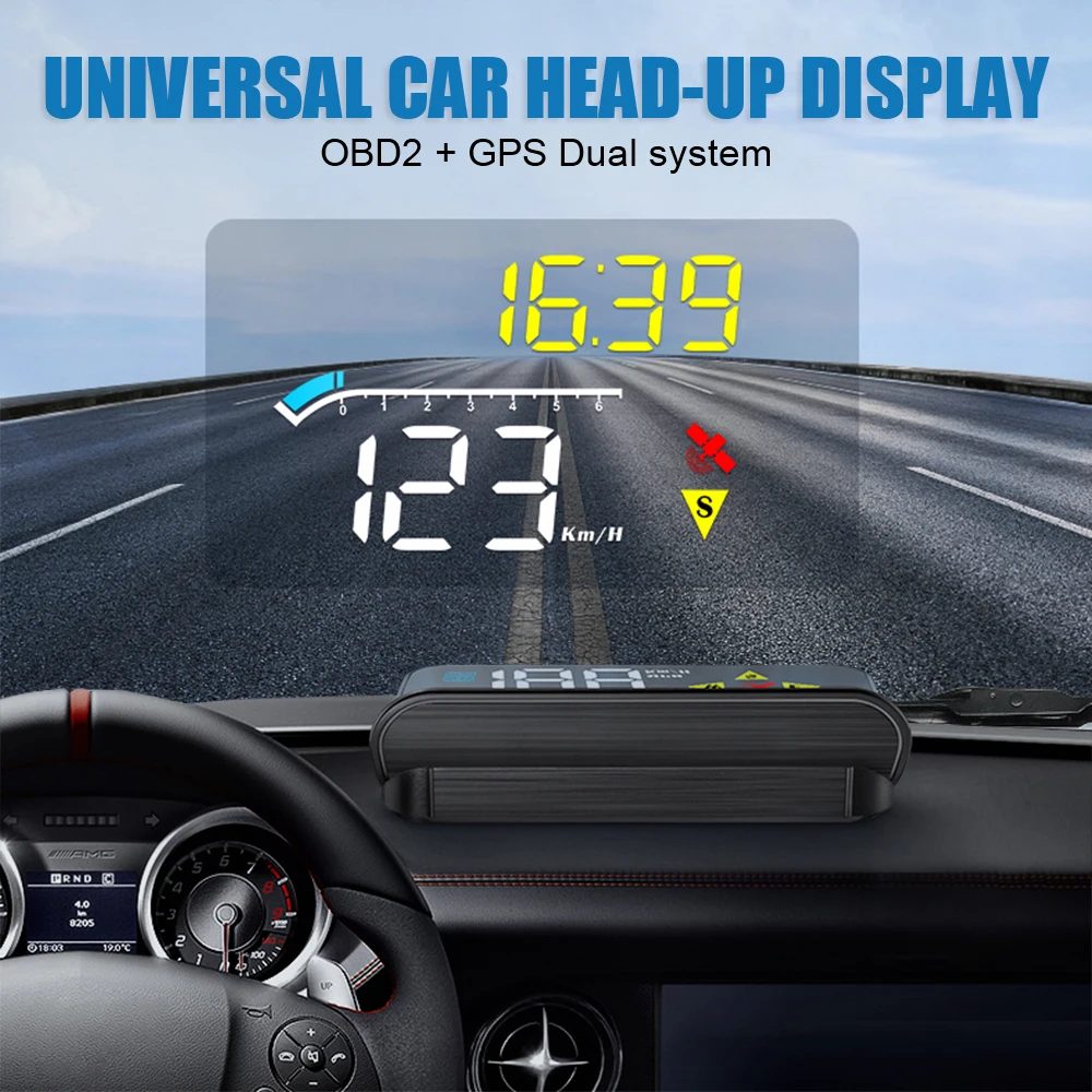 Car Head Up Display M13 OBD GPS HUD Digital Clock Speedometer Tachometer Test - £17.75 GBP+