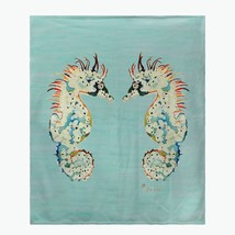 Betsy Drake Aqua Betsy&#39;s Seahorses Throw - £50.61 GBP