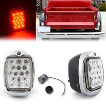LED Tail Light Clear Lens &amp; Black Housing Flasher Pair for 40-53 Chevy GMC Truck - £115.52 GBP