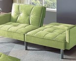 Velvet Loveseat Futon Convertible Sofa Bed For Living Room And Couch For... - £577.97 GBP