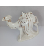1968 Holland Mold Christmas Nativity Off White &amp; Gold Jeweled 8.5&quot; Camel - $47.52 CAD
