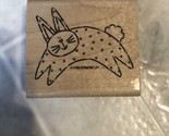 Stampin Up 2000 Frolicking Bunny Rabbit Easter Inspired Wooden Rubber Stamp - $11.88