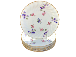 Copeland China Plates Hand Painted Floral Set of 6 Pre McKinley Trade Ta... - £85.70 GBP