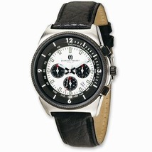MENS CHARLES HUBERT BLACK LEATHER BAND CHRONOGRAPH WATCH Boxed FREE Shipping - £158.27 GBP