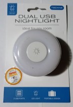 Dual USB Warm Glow Nightlight 2 USB Charging Ports LED Light Portable  - £2.36 GBP