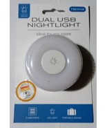 Dual USB Warm Glow Nightlight 2 USB Charging Ports LED Light Portable  - £2.31 GBP