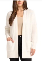 Max &amp; Mia Womens Cardigan Sweater Ivory Pockets Open Front Cotton - $808.74 MXN