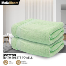 Set Of 2 Ultra Soft 100% Cotton Bath Sheet 35&quot;X70&quot; High Absorbent Oversi... - £59.14 GBP