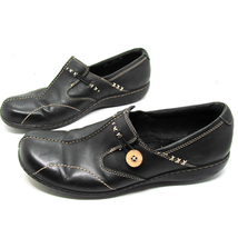 Clarks Un Loop Womens Leather 35062 Slip On Shoes Loafers Comfort Flats Blk 11M  - £21.80 GBP