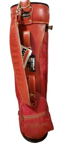 Vintage Wilson Red Golf Bag W/ Strap 6 Way Divider - $169.14