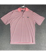 FootJoy Polo Shirt Adult Medium M Pink Gray Stripped Preppy Rugby Mens 46” - £15.05 GBP
