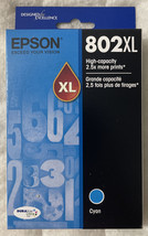 Epson 802XL Cyan High Yield Ink Cartridge T802XL220 Genuine Sealed Retail Box - $28.98