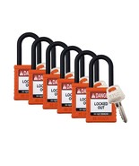 Brady Safety kout Padlock Sets - 6 Pack - Orange - Keyed Different Safety - $66.84