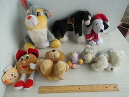 Lot of 7 Collectible Small Cute Stuffed Animals:Snoopy, Rabbit, Horse, Bear, Dog - £14.11 GBP