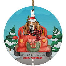 All You Need is Love And a Basset Hound Dog Ornament Merry Christmas Gift Decor - £13.36 GBP