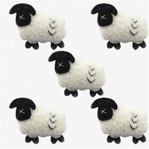 Sheepish Charm Kit: 5pcs Wool Felt Sheep DIY - Mini Lamb Ke - $51.47