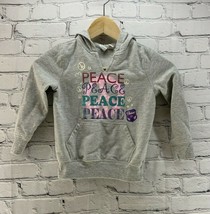 Childrens Place Sweatshirt Hoodie Pullover Gray Girls Sz 4 XS Peace - £6.25 GBP