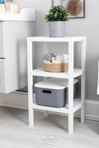 Shelf 3-Tier Organizer Plastic Shelf Unit White, Bookshelf, Bathroom, Ki... - $39.72